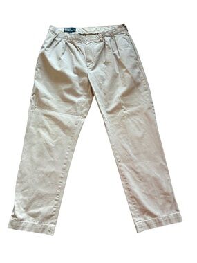 Polo Ralph Lauren Ethan Khaki Pants 36x31 Vintage Pleated Chinos